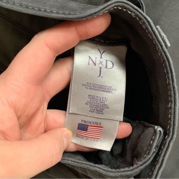 NYDJ Gray Stretch Cuffed Boyfriend Fit Jeans - Picture 6 of 7